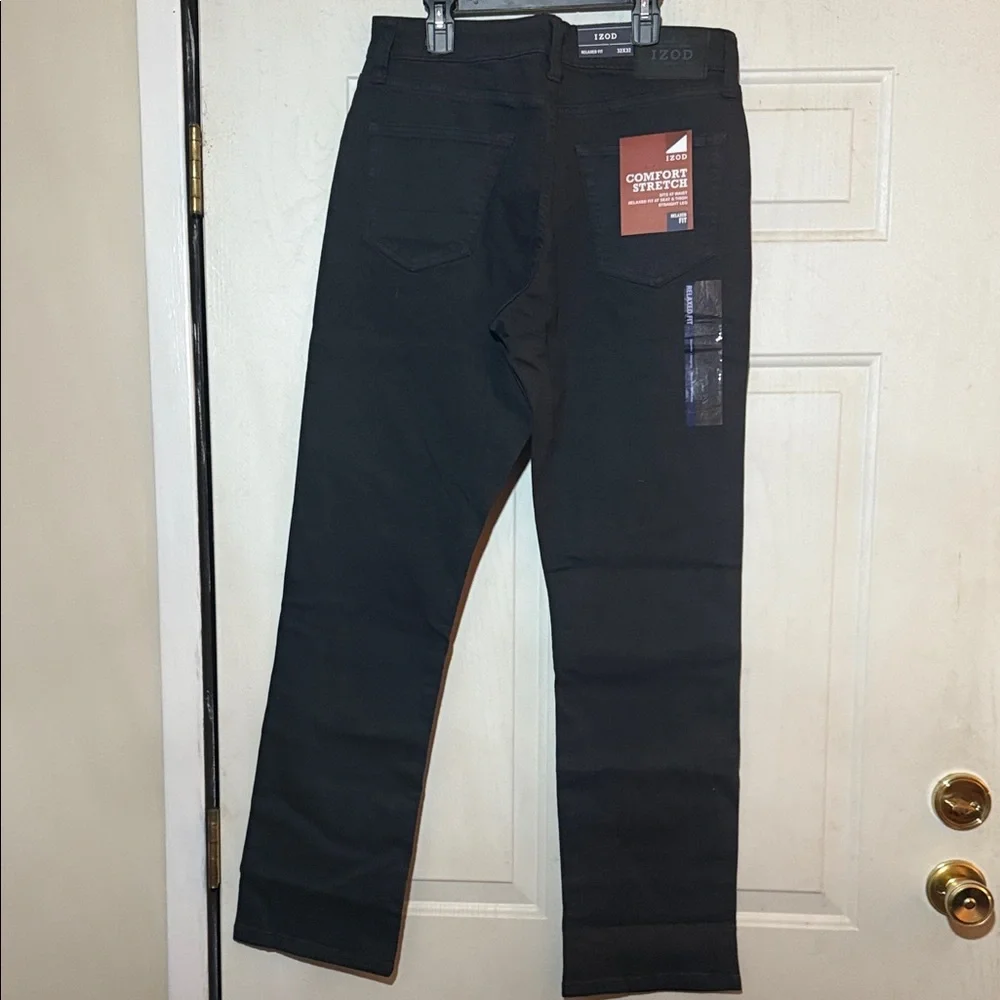 Izod Men's Dark Gray Relaxed Fit Comfort Stretch Straight Jeans 32x32 NWT